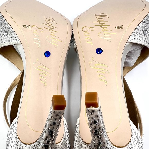 Jessica‎ Simpson Size 9 White Satin Stiletto Point Toe D'Orsay Heels Pumps Shoes - Picture 12 of 13